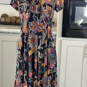 Sami & Jo Black Floral Midi Dress